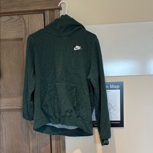 Nike Forest Green Pullover Hoodie with White Logo